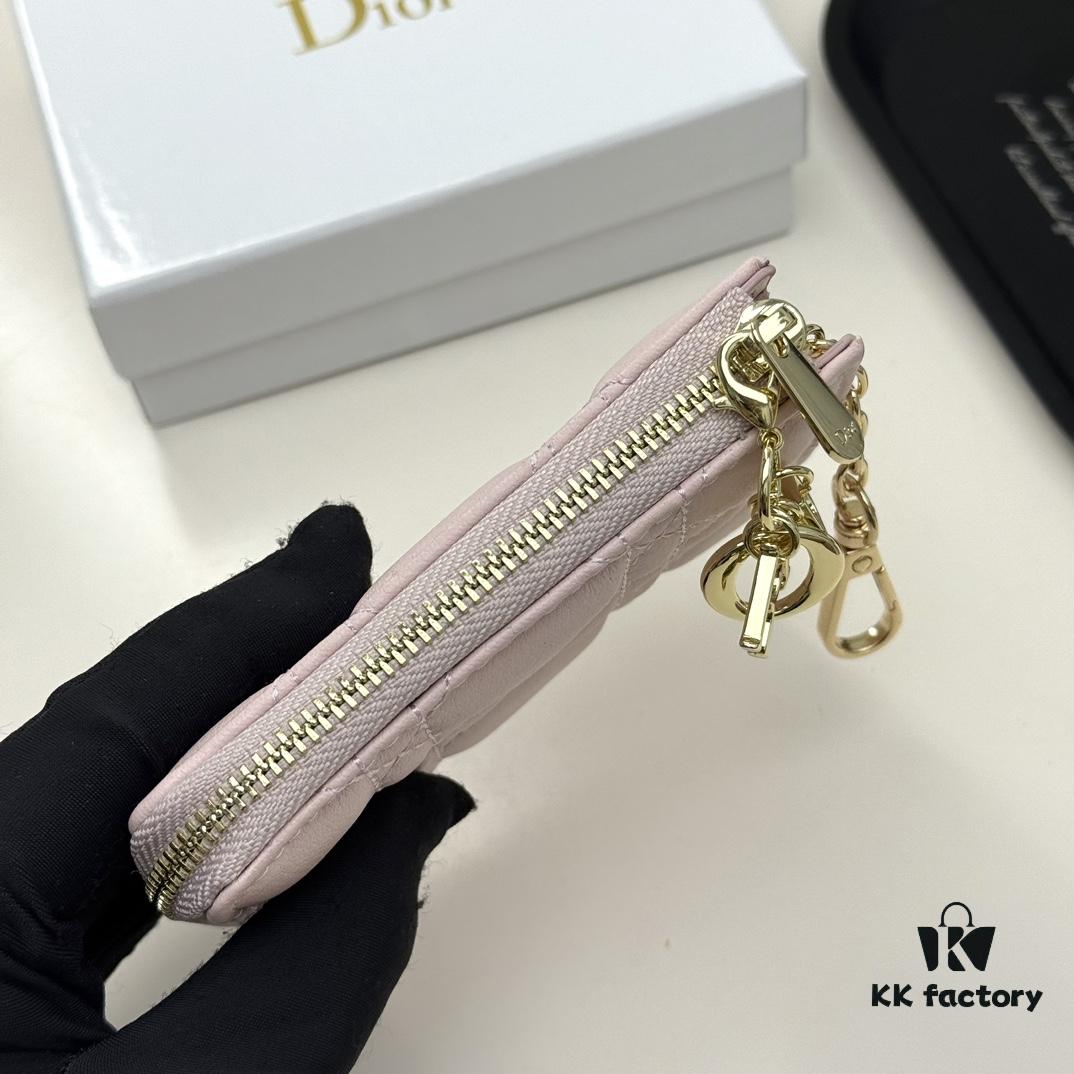 Dior 4778 Small Leather Pouch in Black and Pink