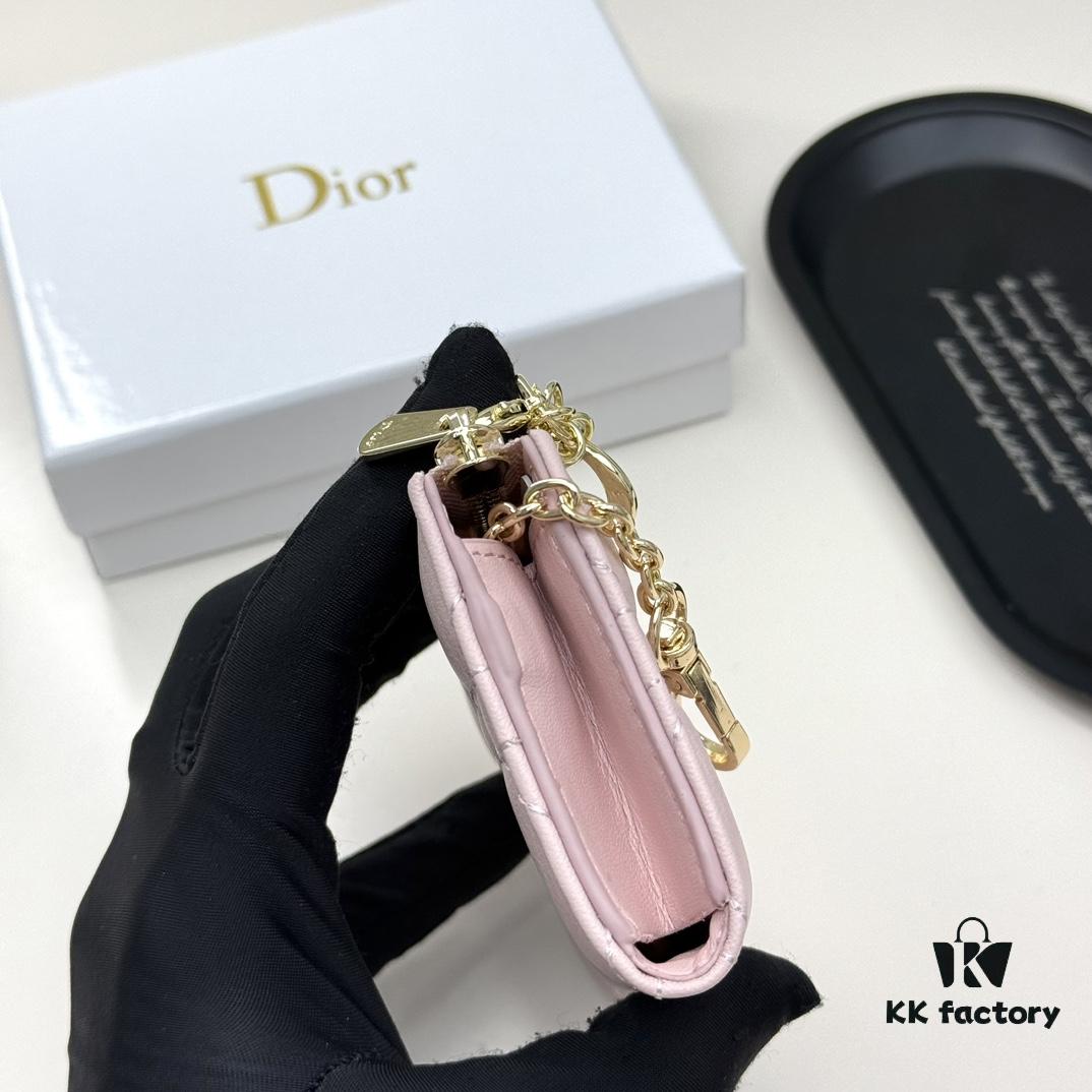 Dior 4778 Small Leather Pouch in Black and Pink