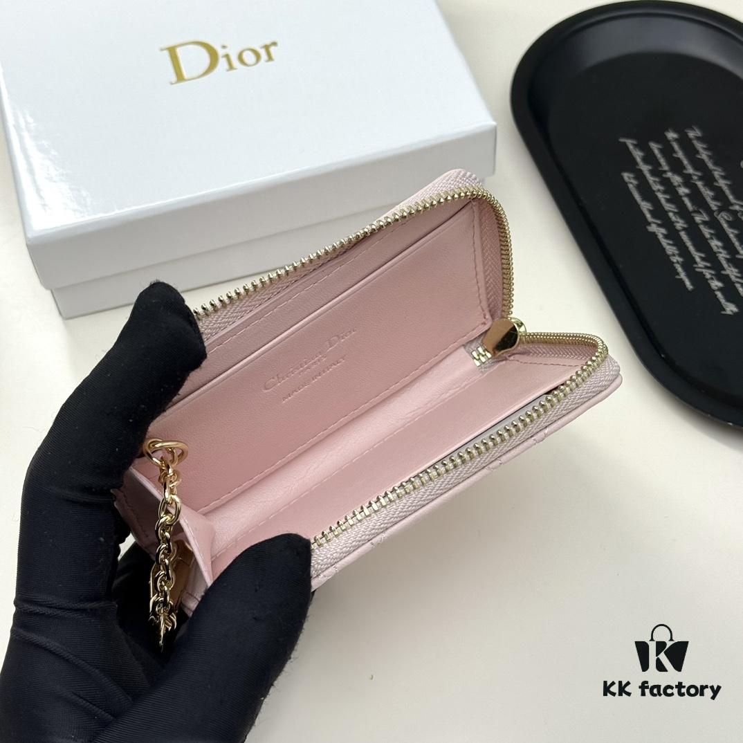 Dior 4778 Small Leather Pouch in Black and Pink