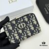 Dior 4779 Black and Burgundy Oblique Jacquard Canvas Wallet