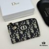 Dior 4779 Black and Burgundy Oblique Jacquard Canvas Wallet