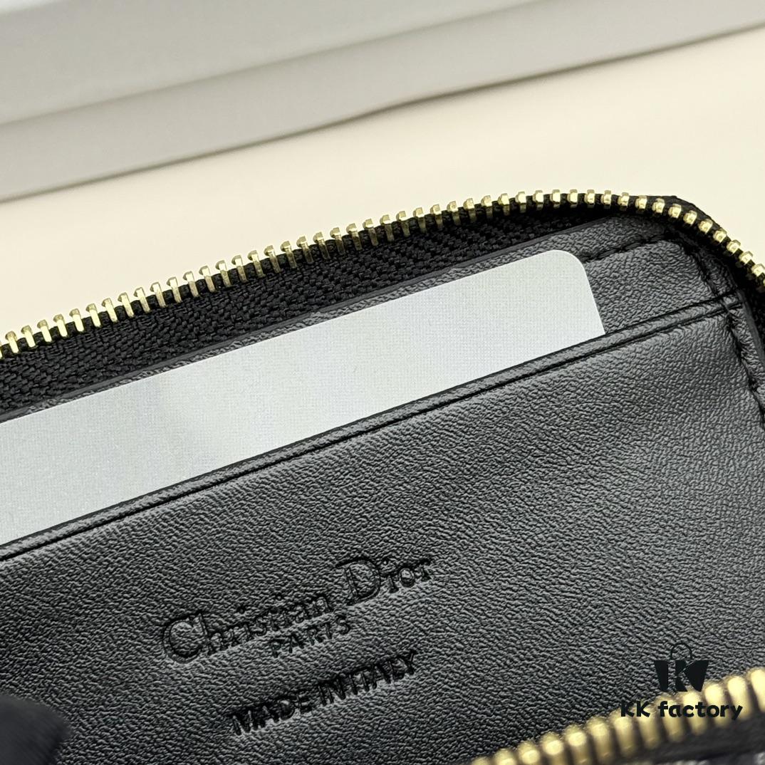 Dior 4779 Black and Burgundy Oblique Jacquard Canvas Wallet