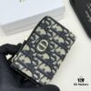 Dior 4779 Black and Burgundy Oblique Jacquard Canvas Wallet