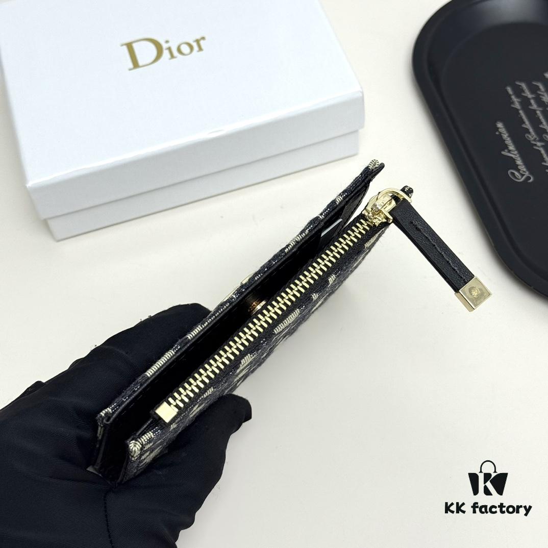 Dior 796 Black and Burgundy Mini Wallet