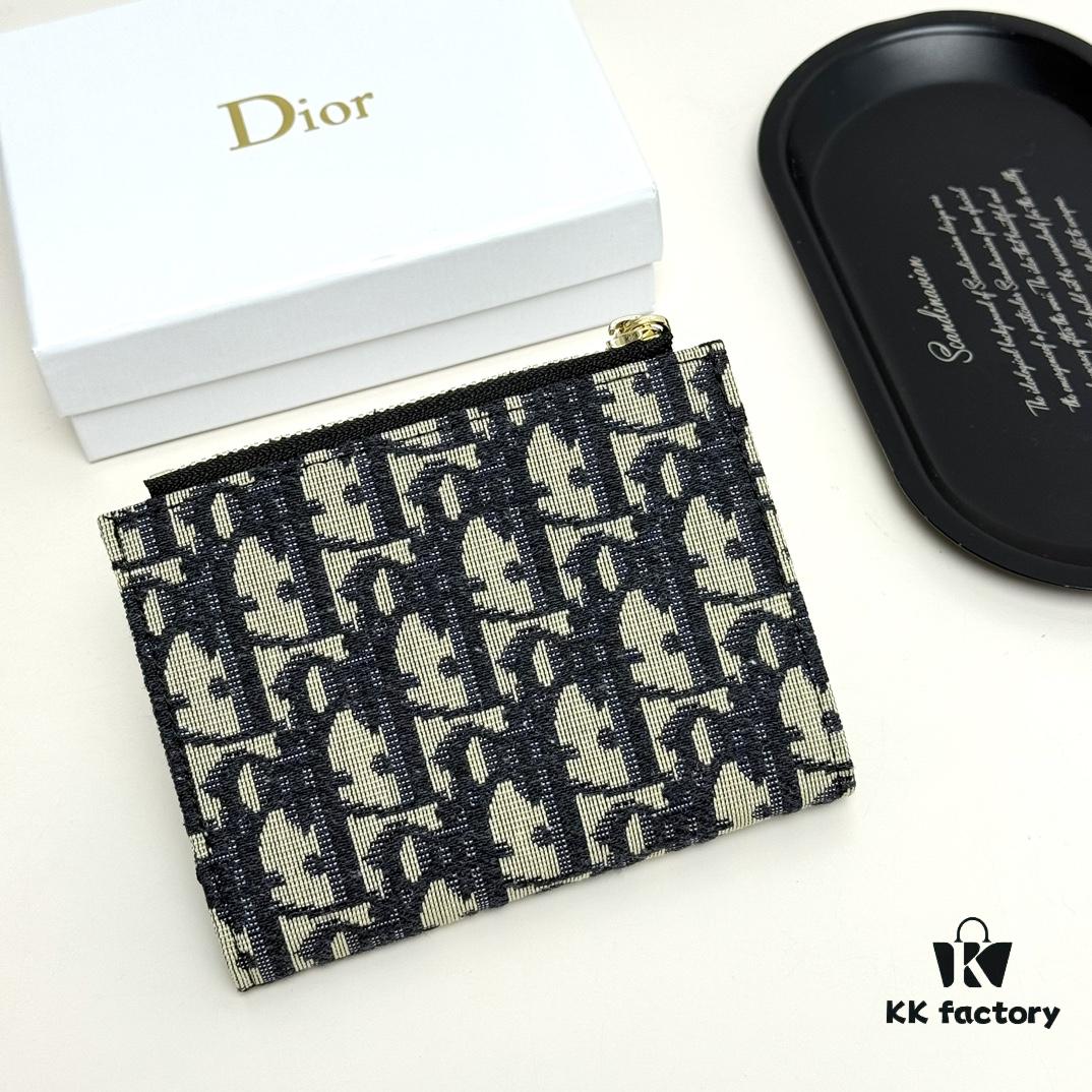 Dior 796 Black and Burgundy Mini Wallet
