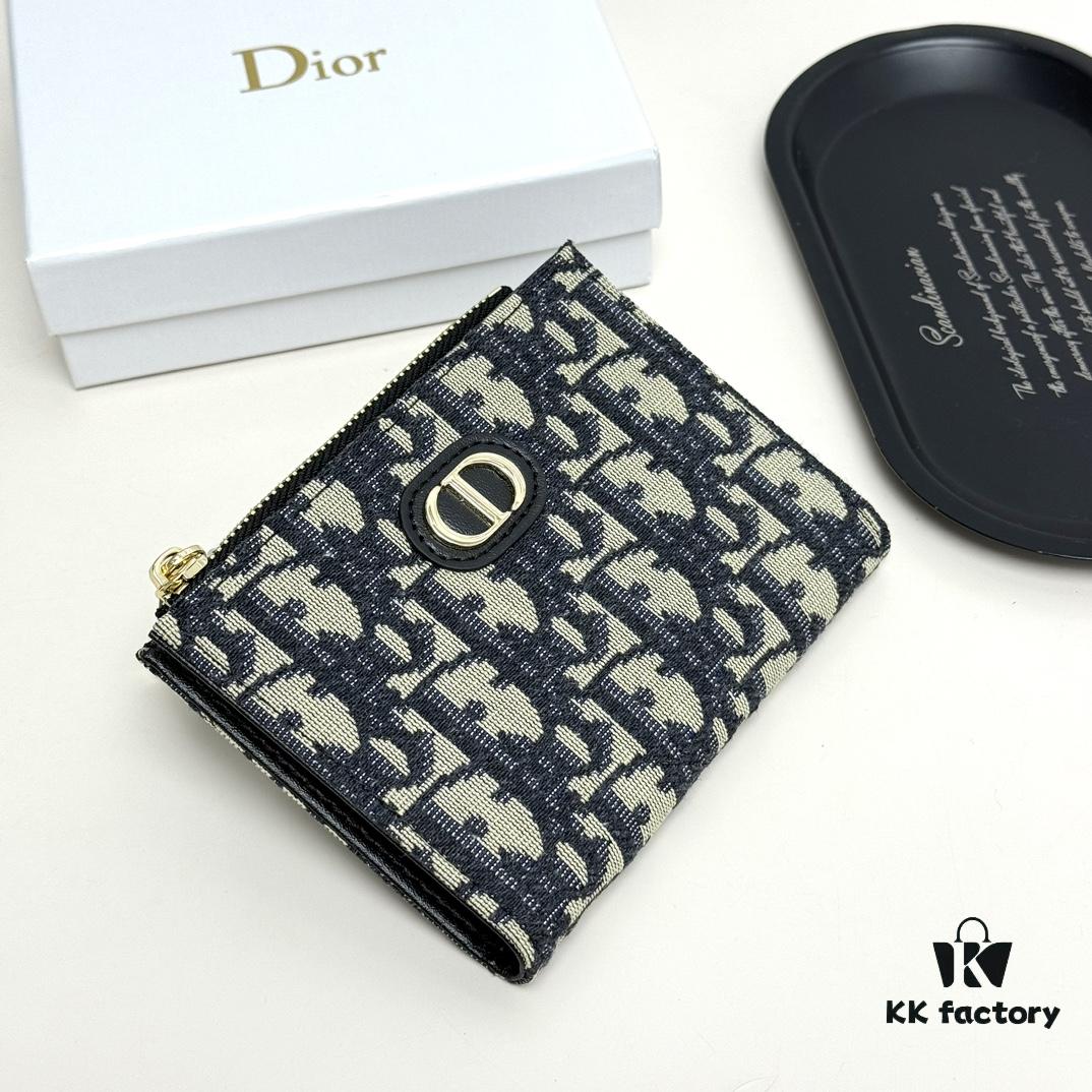 Dior 796 Black and Burgundy Mini Wallet