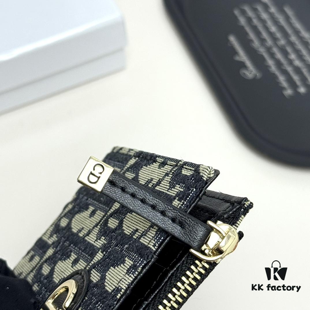 Dior 796 Black and Burgundy Mini Wallet