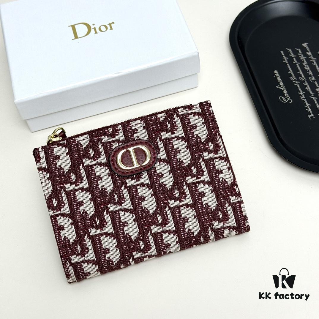 Dior 796 Black and Burgundy Mini Wallet