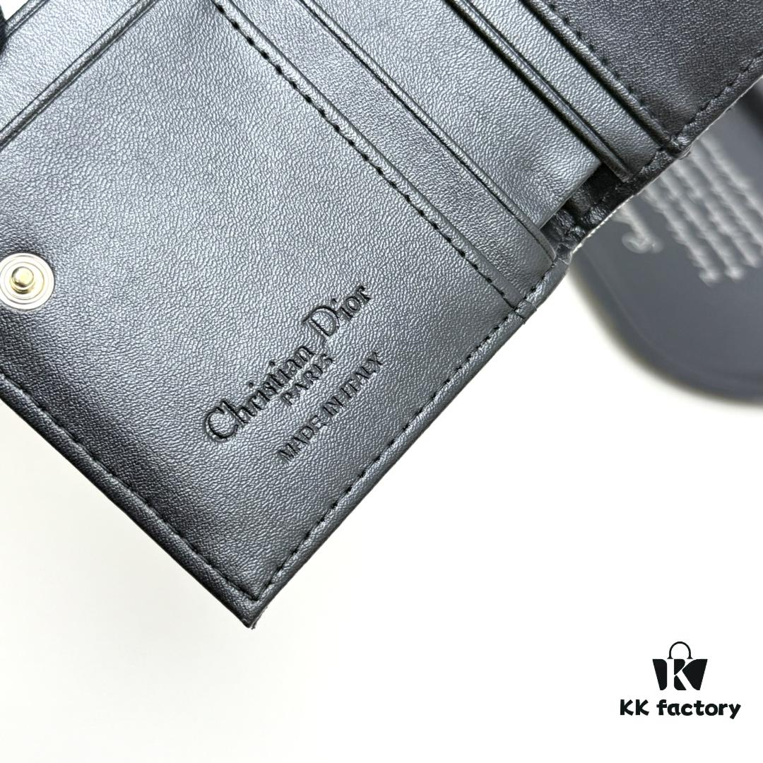 Dior 796 Black and Burgundy Mini Wallet