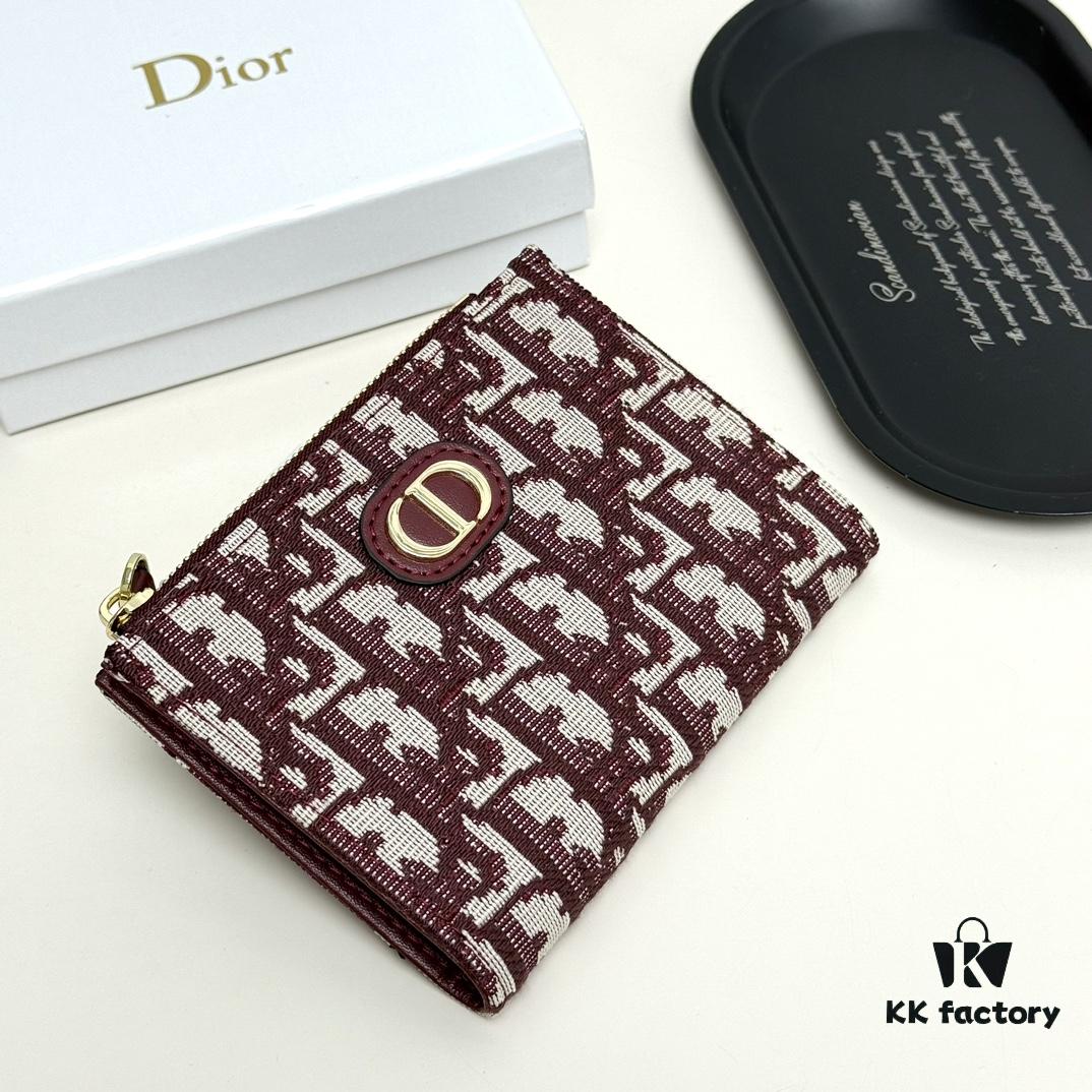 Dior 796 Black and Burgundy Mini Wallet