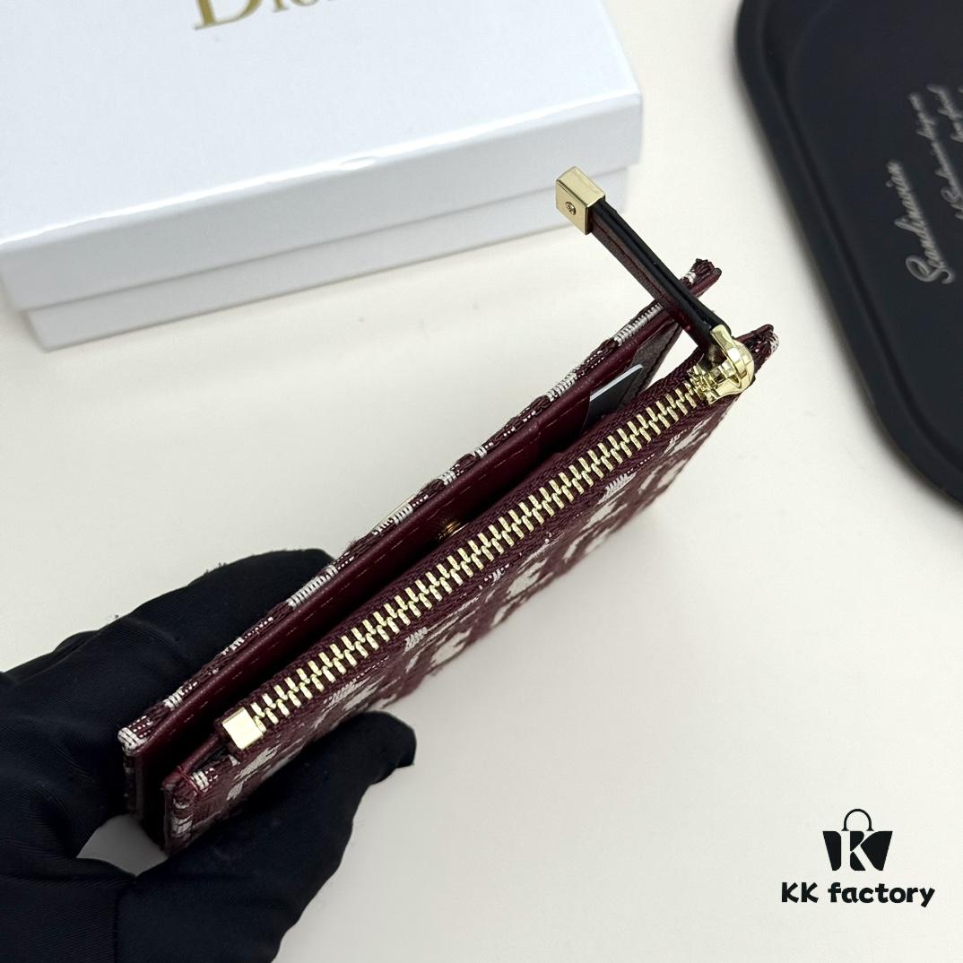 Dior 796 Black and Burgundy Mini Wallet