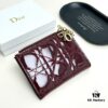 Dior 797 Black and Burgundy Small Leather Wallet