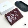 Dior 797 Black and Burgundy Small Leather Wallet