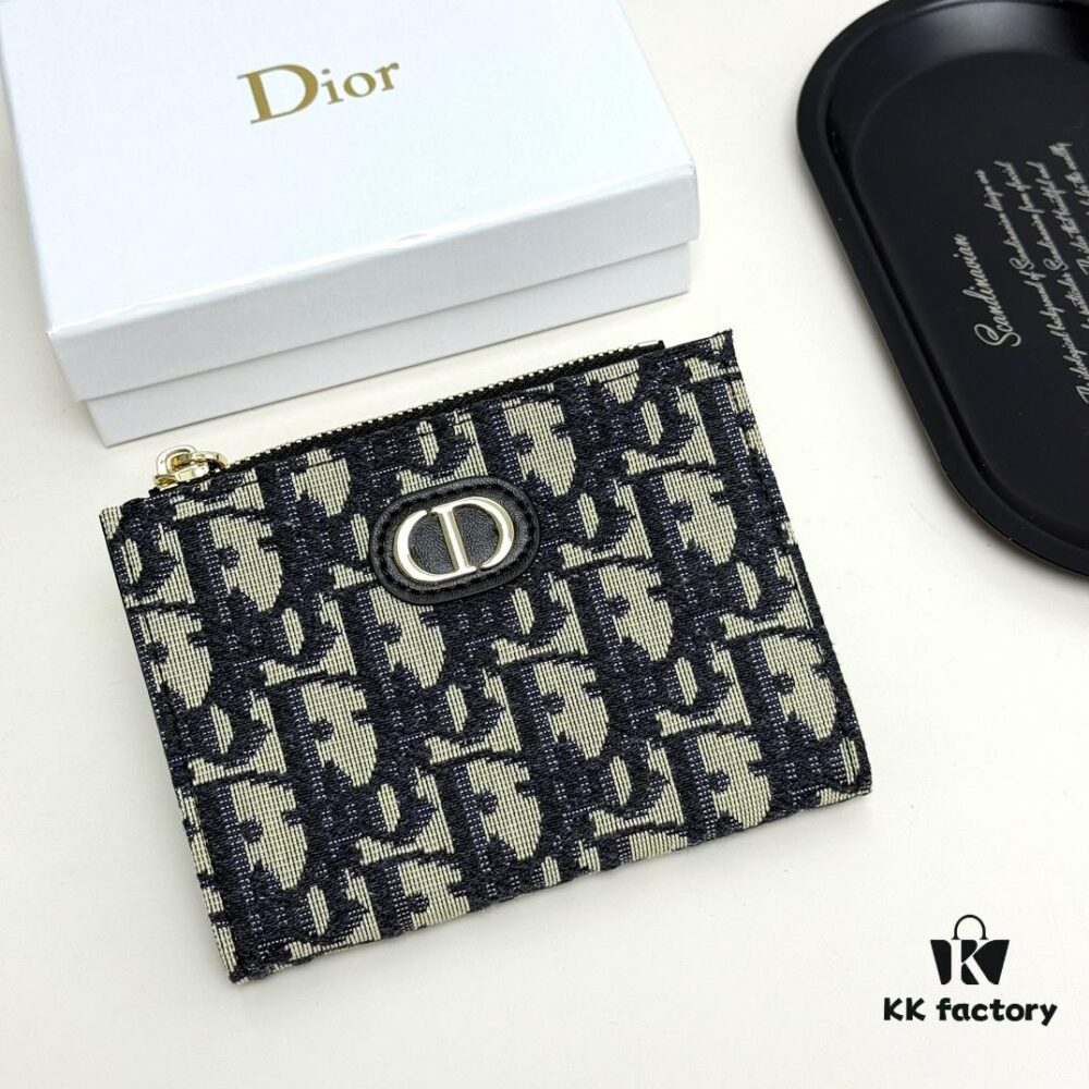Dior 796 Black and Burgundy Mini Wallet