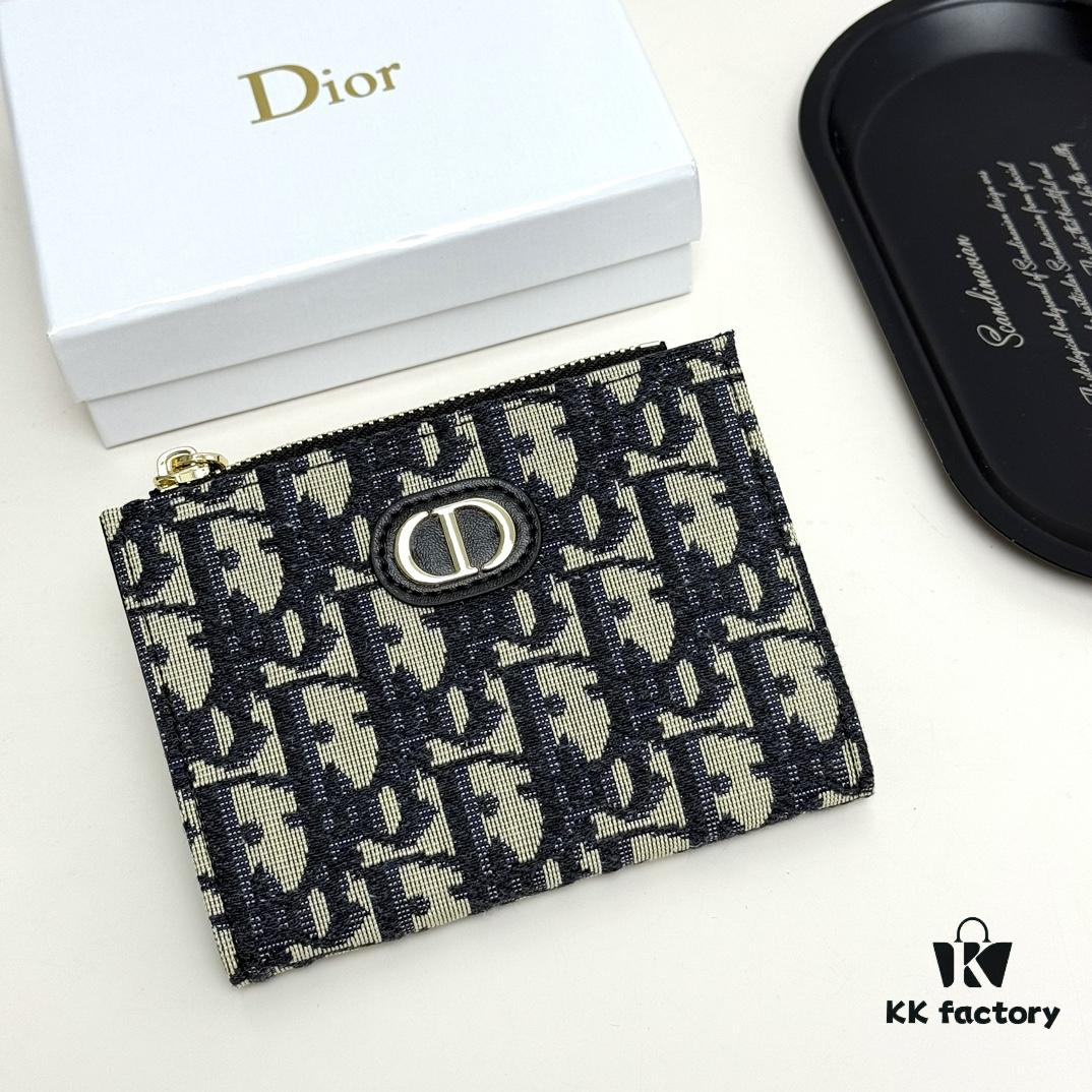 Dior 796 Black and Burgundy Mini Wallet