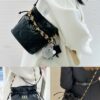 Dior Jolie Bucket Bag in Black Calfskin with Cannage Stitching, 2025 New Arrival