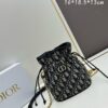 Dior Jolie Bucket Bag in Black Calfskin with Cannage Stitching, 2025 New Arrival