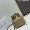 Dior Jolie Bucket Bag in Black Calfskin with Cannage Stitching, 2025 New Arrival