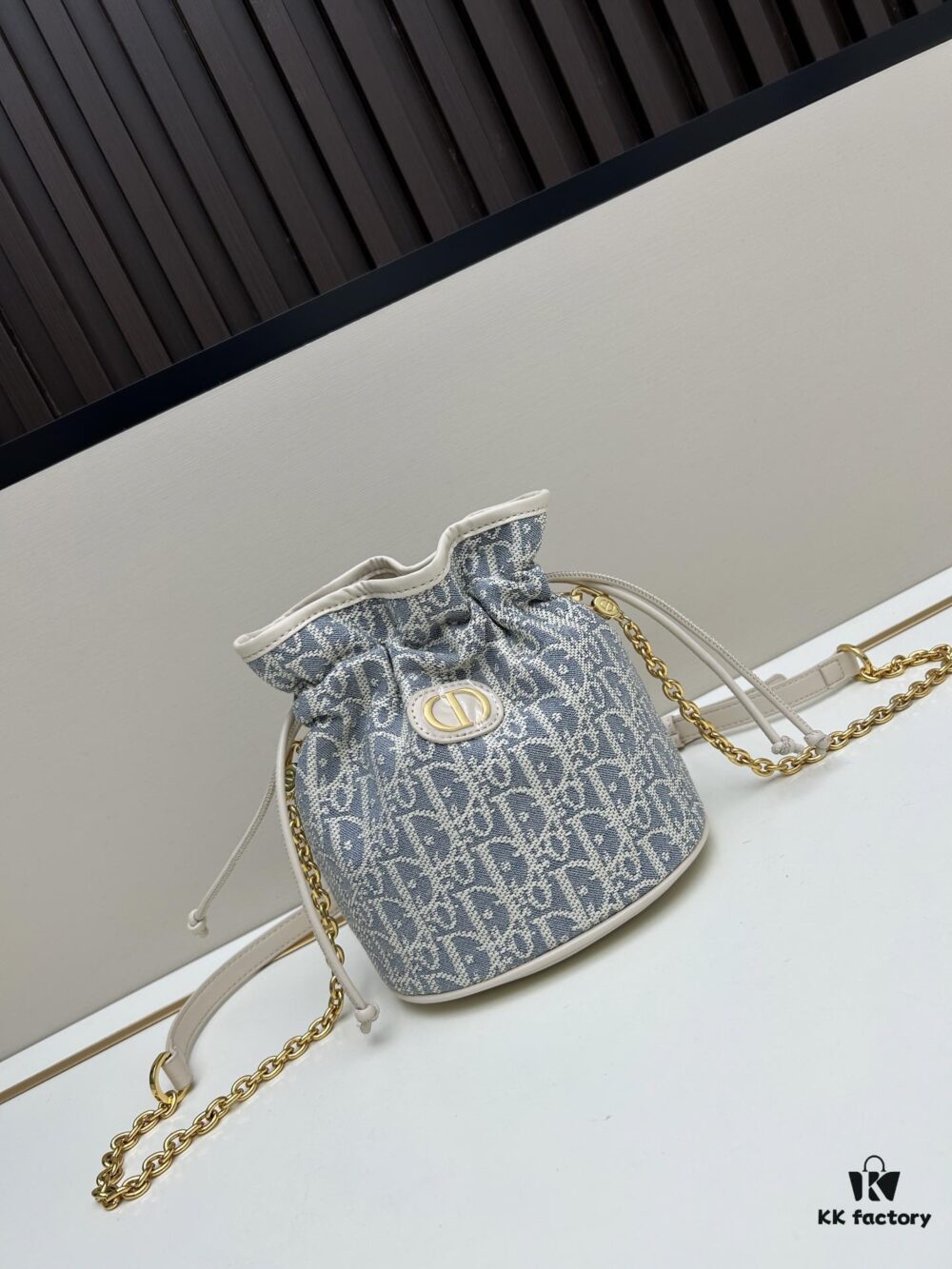 Dior Jolie Bucket Bag in Black Calfskin with Cannage Stitching, 2025 New Arrival