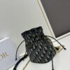 Dior Jolie Bucket Bag in Black Calfskin with Cannage Stitching, 2025 New Arrival