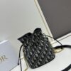 Dior Jolie Bucket Bag in Black Calfskin with Cannage Stitching, 2025 New Arrival