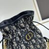 Dior Jolie Bucket Bag in Black Calfskin with Cannage Stitching, 2025 New Arrival