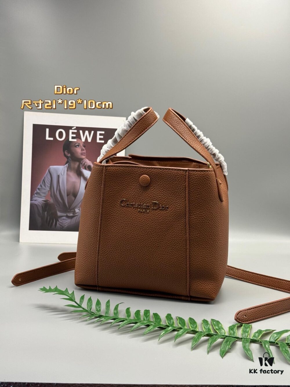 Dior New Signature Printed Bucket Bag 21*19*10cm