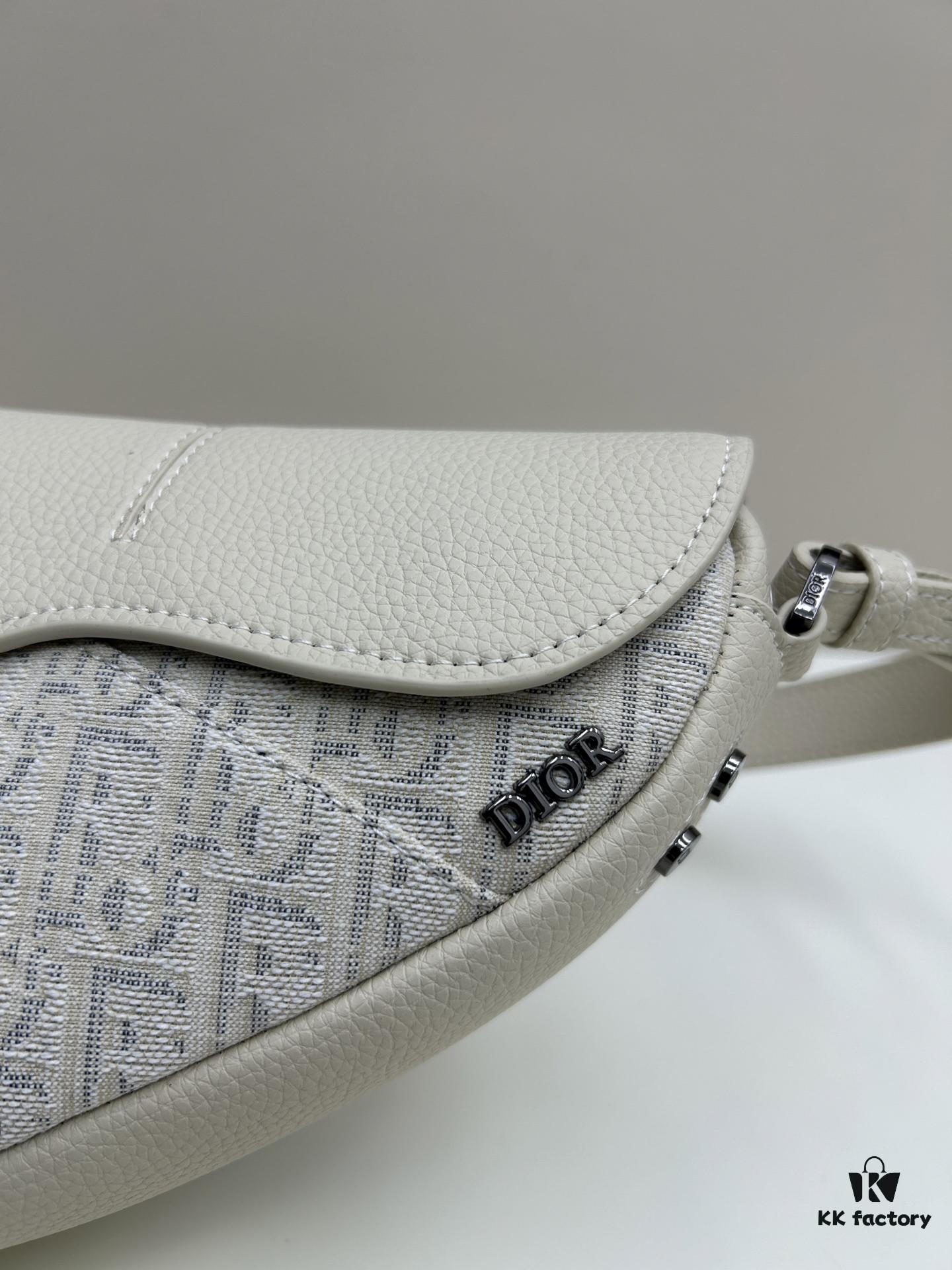 Saddle Bag Reimagined with Modern Structure in Beige and Black Oblique Print