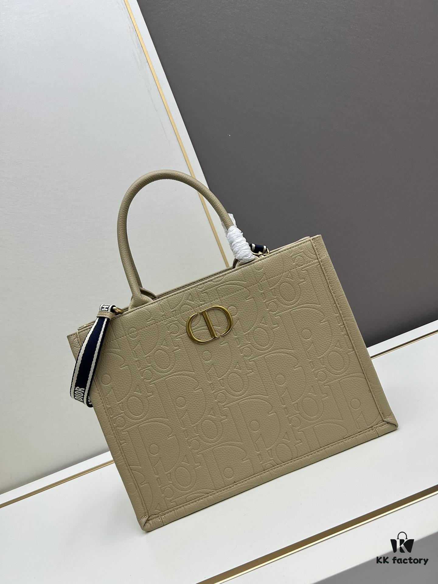 Dior High-Quality New Arrival Autumn-Winter Collection - Large DIOR Book Tote Bag, Full Leather Embossed Design