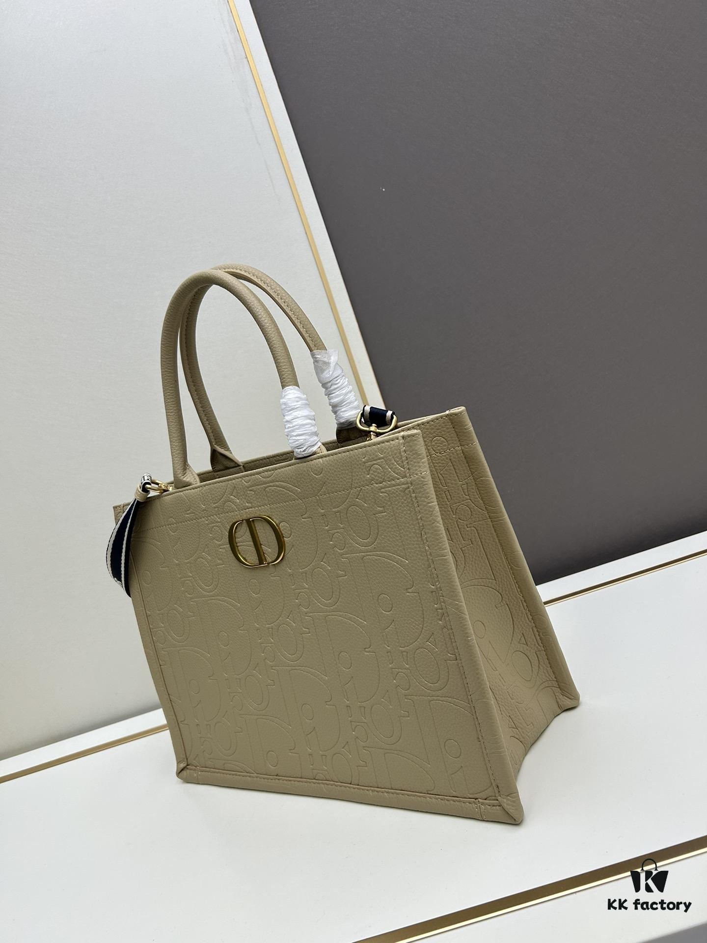 Dior High-Quality New Arrival Autumn-Winter Collection - Large DIOR Book Tote Bag, Full Leather Embossed Design
