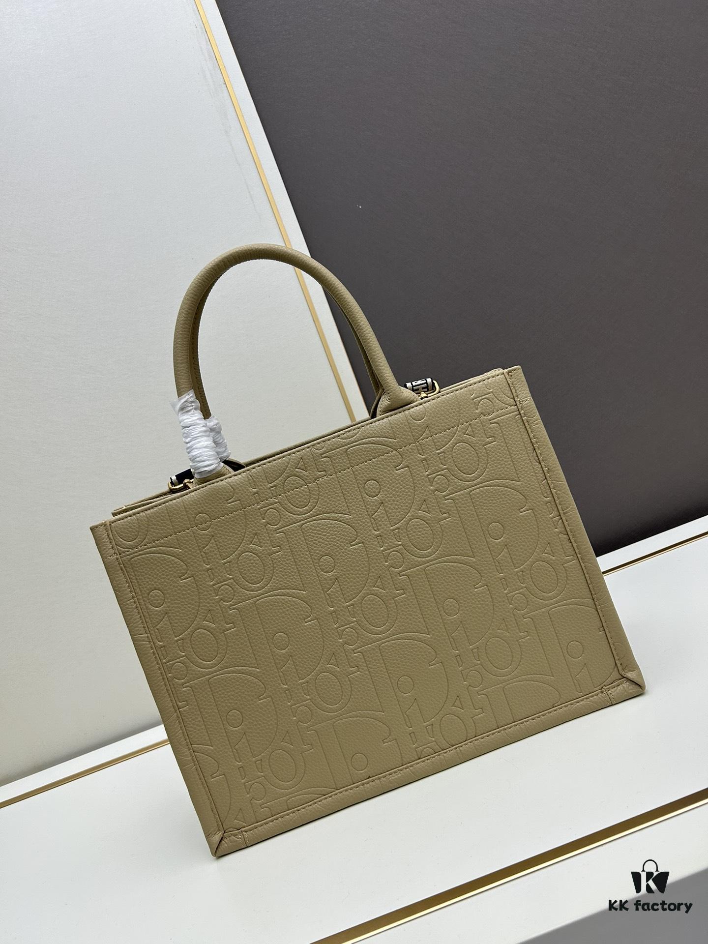 Dior High-Quality New Arrival Autumn-Winter Collection - Large DIOR Book Tote Bag, Full Leather Embossed Design