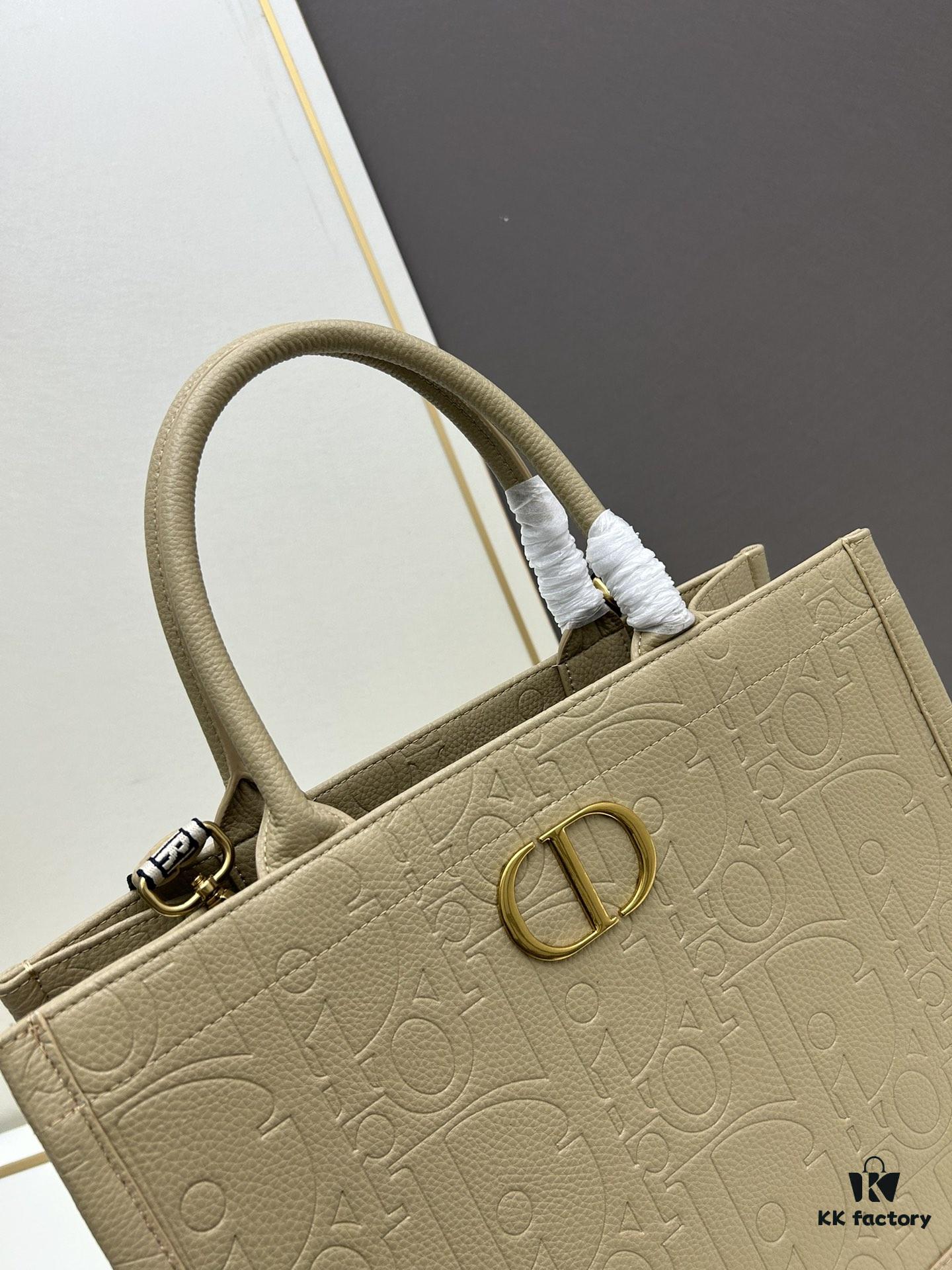 Dior High-Quality New Arrival Autumn-Winter Collection - Large DIOR Book Tote Bag, Full Leather Embossed Design