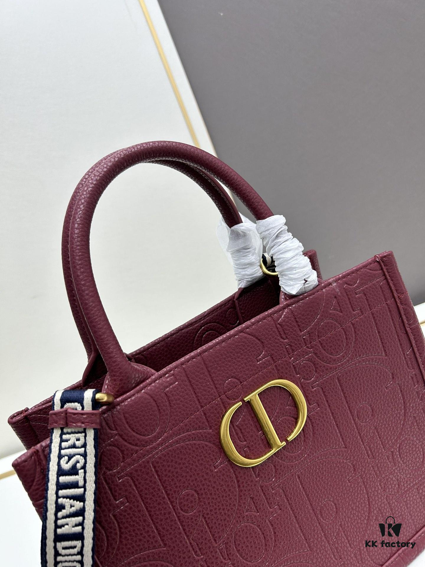 Dior High-Quality New Arrival Fall/Winter Small Book Tote Bag, Full Leather Embossed Design