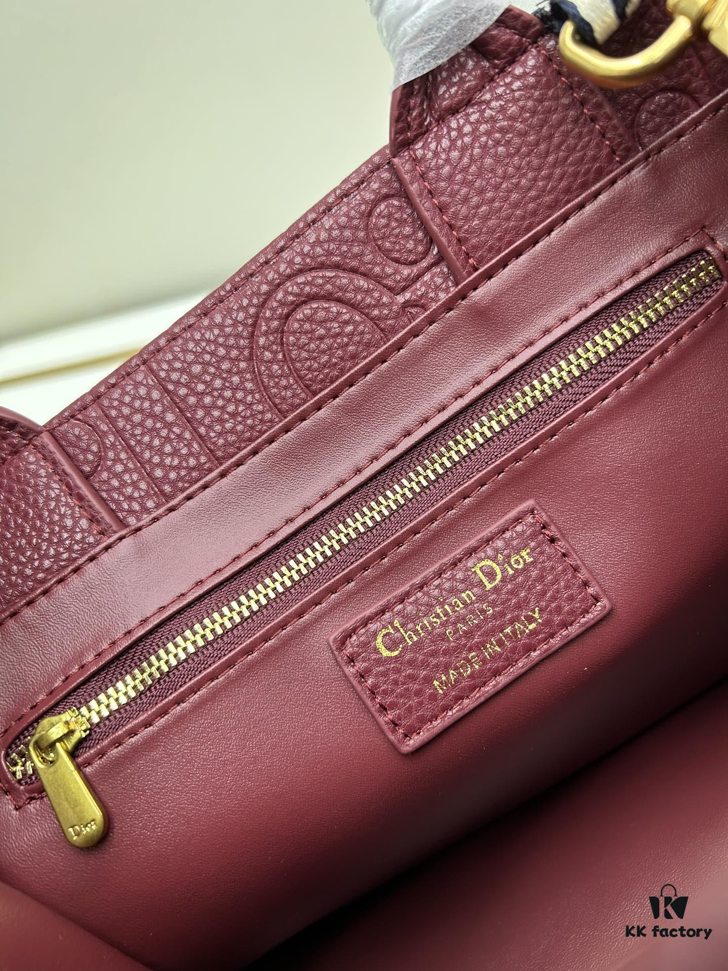 Dior High-Quality New Arrival Fall/Winter Small Book Tote Bag, Full Leather Embossed Design