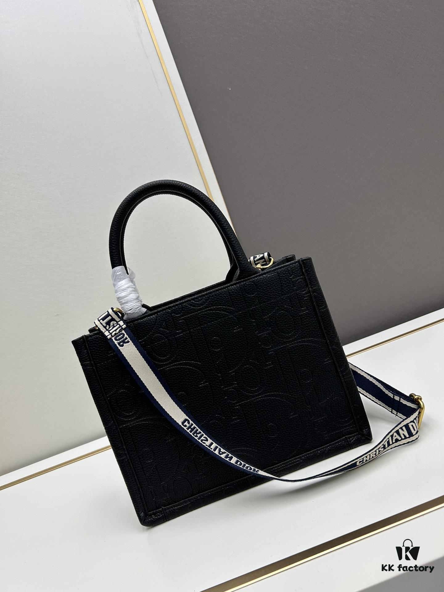 Dior High-Quality New Arrival Fall/Winter Small Book Tote Bag, Full Leather Embossed Design