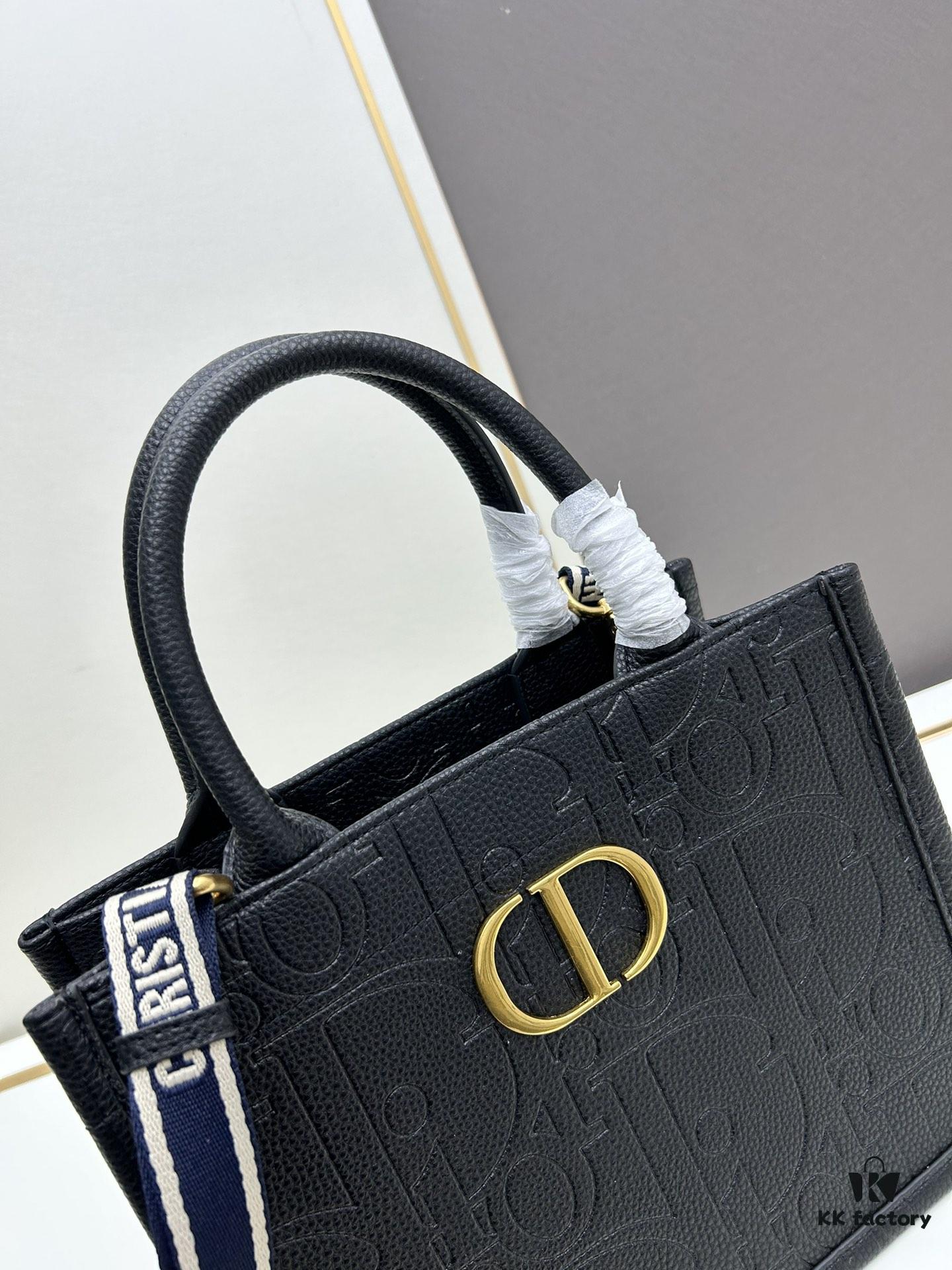 Dior High-Quality New Arrival Fall/Winter Small Book Tote Bag, Full Leather Embossed Design