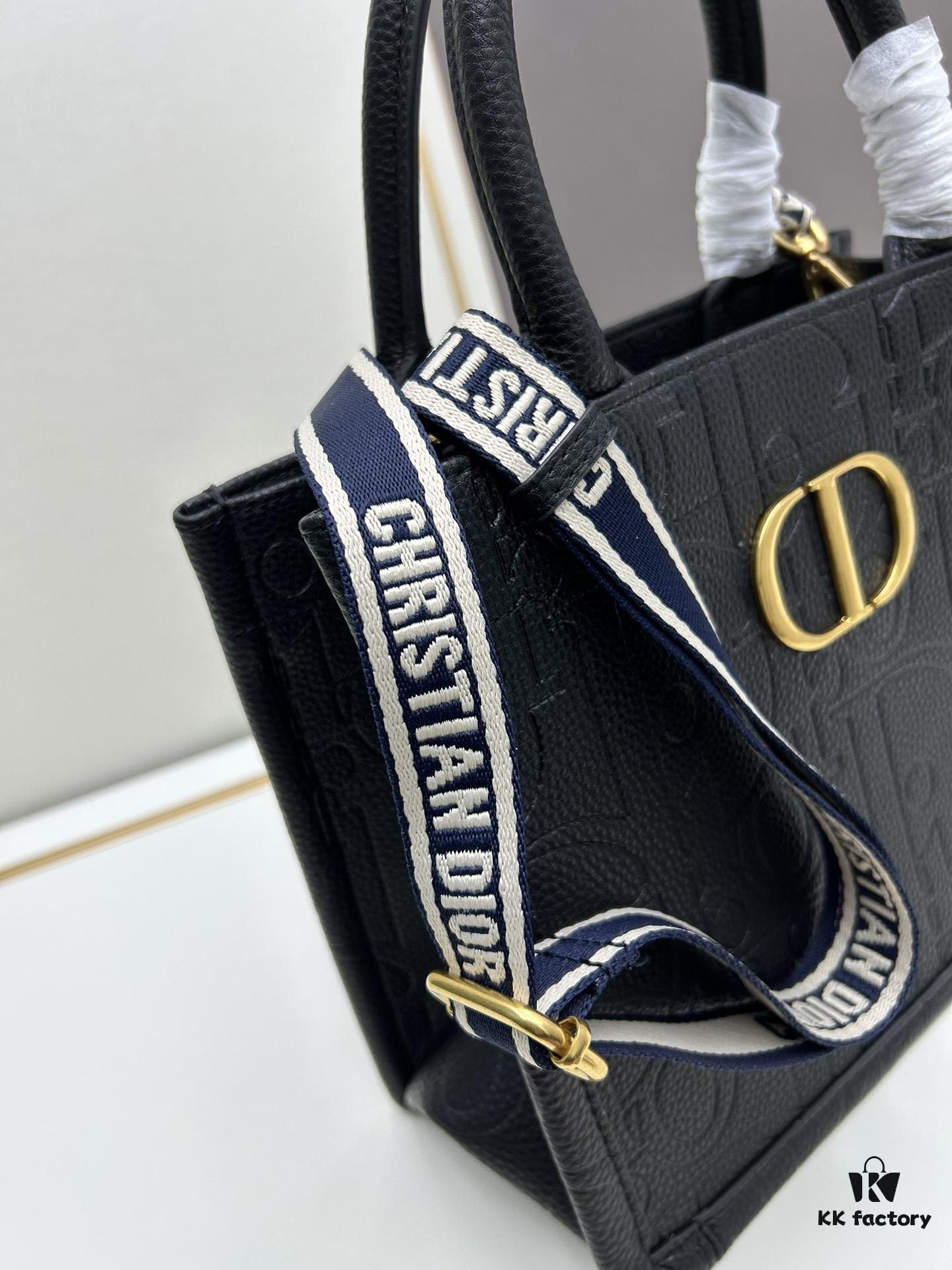 Dior High-Quality New Arrival Fall/Winter Small Book Tote Bag, Full Leather Embossed Design