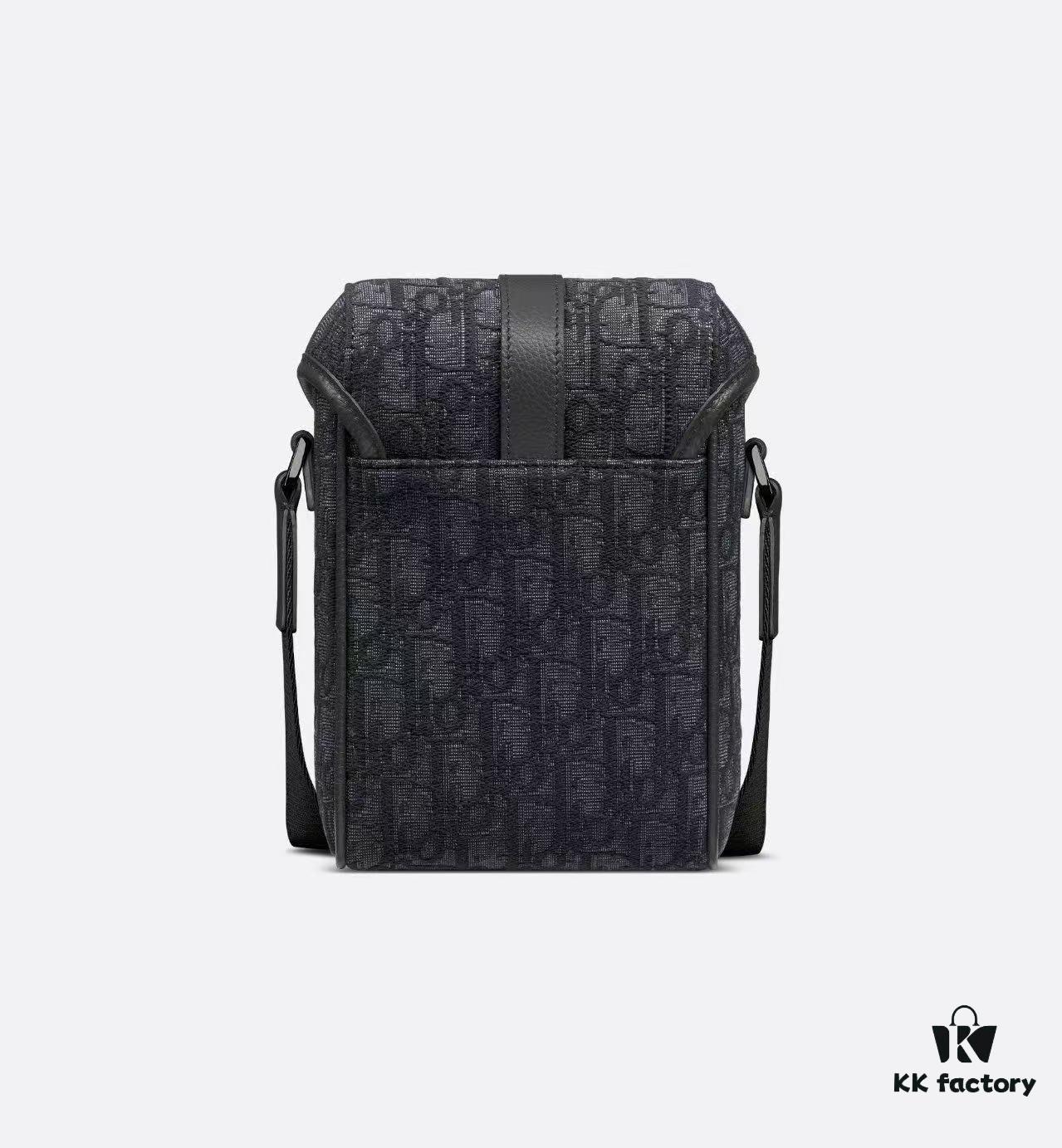 Dior Hit The Road Black Oblique Print Vertical Messenger Bag