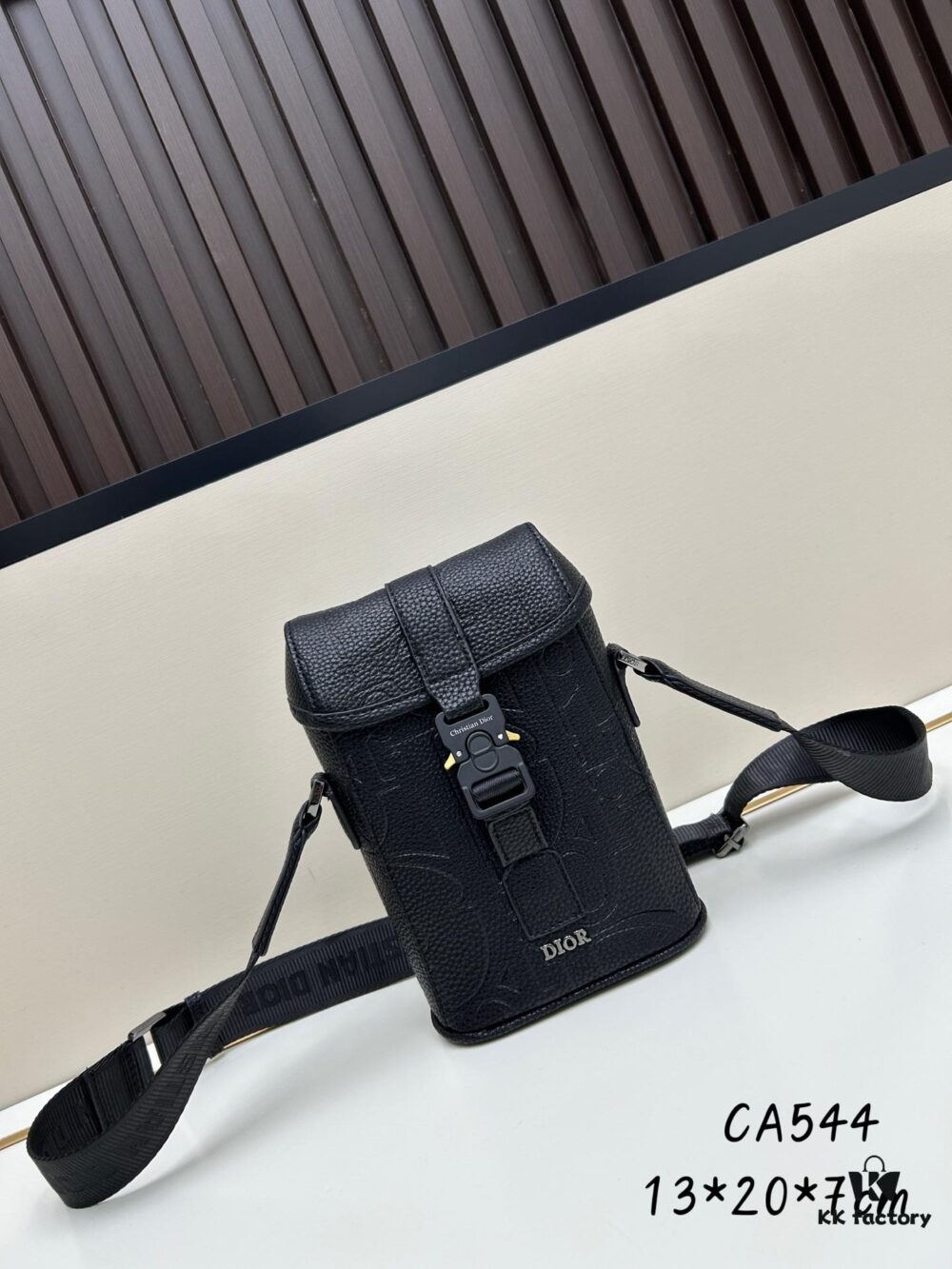 Dior Hit The Road Summer 2025 New Arrival Vertical Flip Messenger Bag in Black Oblique Print