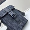 Dior Hit The Road Vertical Flap Messenger Bag in Black Oblique Print Fabric