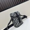 Dior Hit The Road Summer 2025 Men's Vertical Flip Messenger Bag in Black Oblique Print