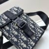 Dior Hit The Road Summer 2025 Men's Vertical Flip Messenger Bag in Black Oblique Print