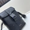 Dior Hit The Road Summer 2025 New Arrival Vertical Flip Messenger Bag in Black Oblique Print