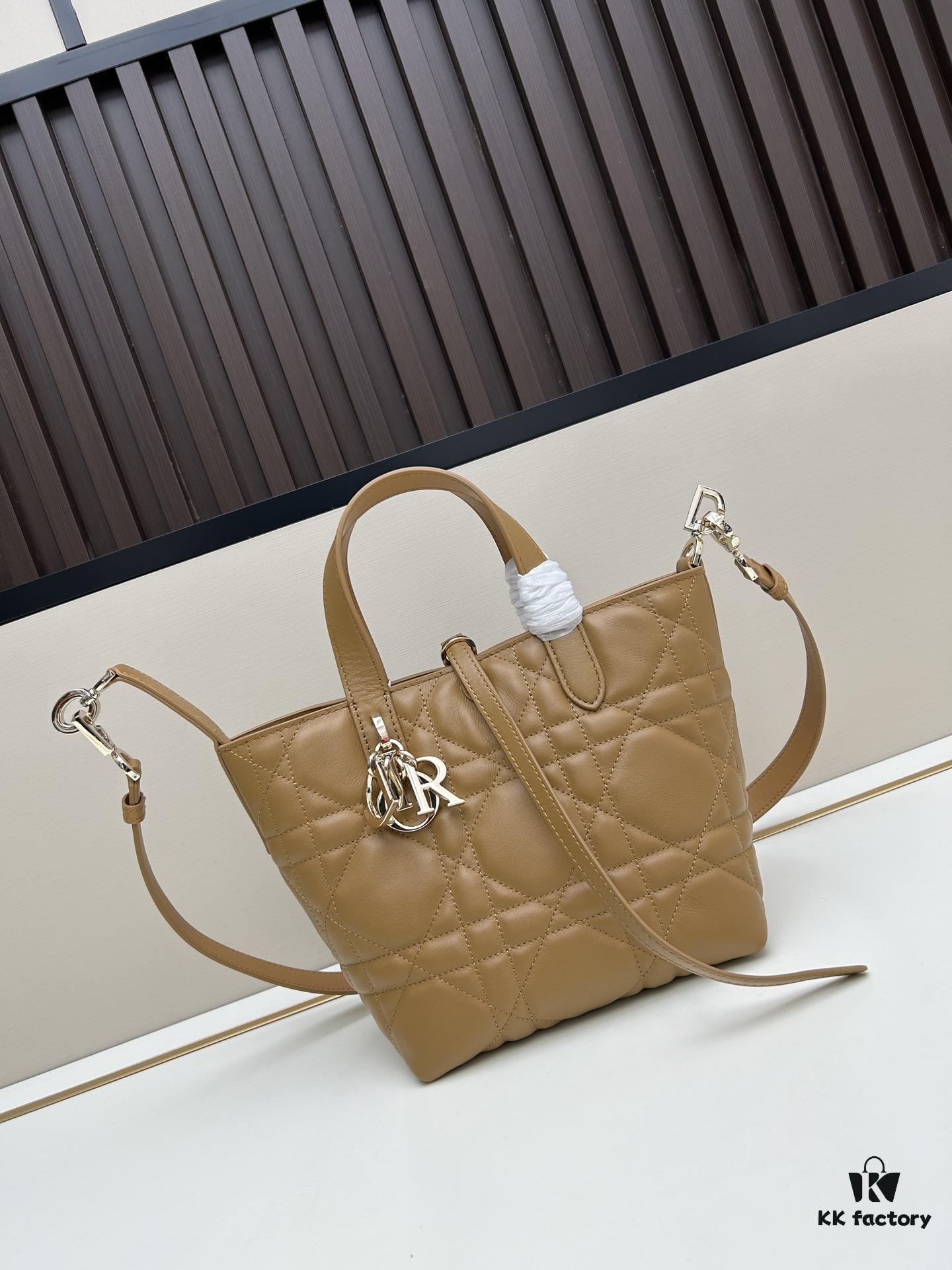 Large 360 and Small First-Layer Leather Dior Toujours Vertical Handbag