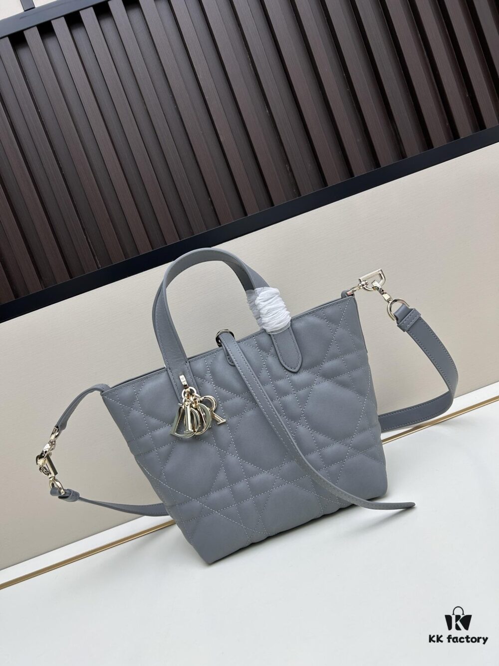 Medium and Small Dior Toujours Vertical Leather Handbag in Raspberry Beige with Cannage Stitching