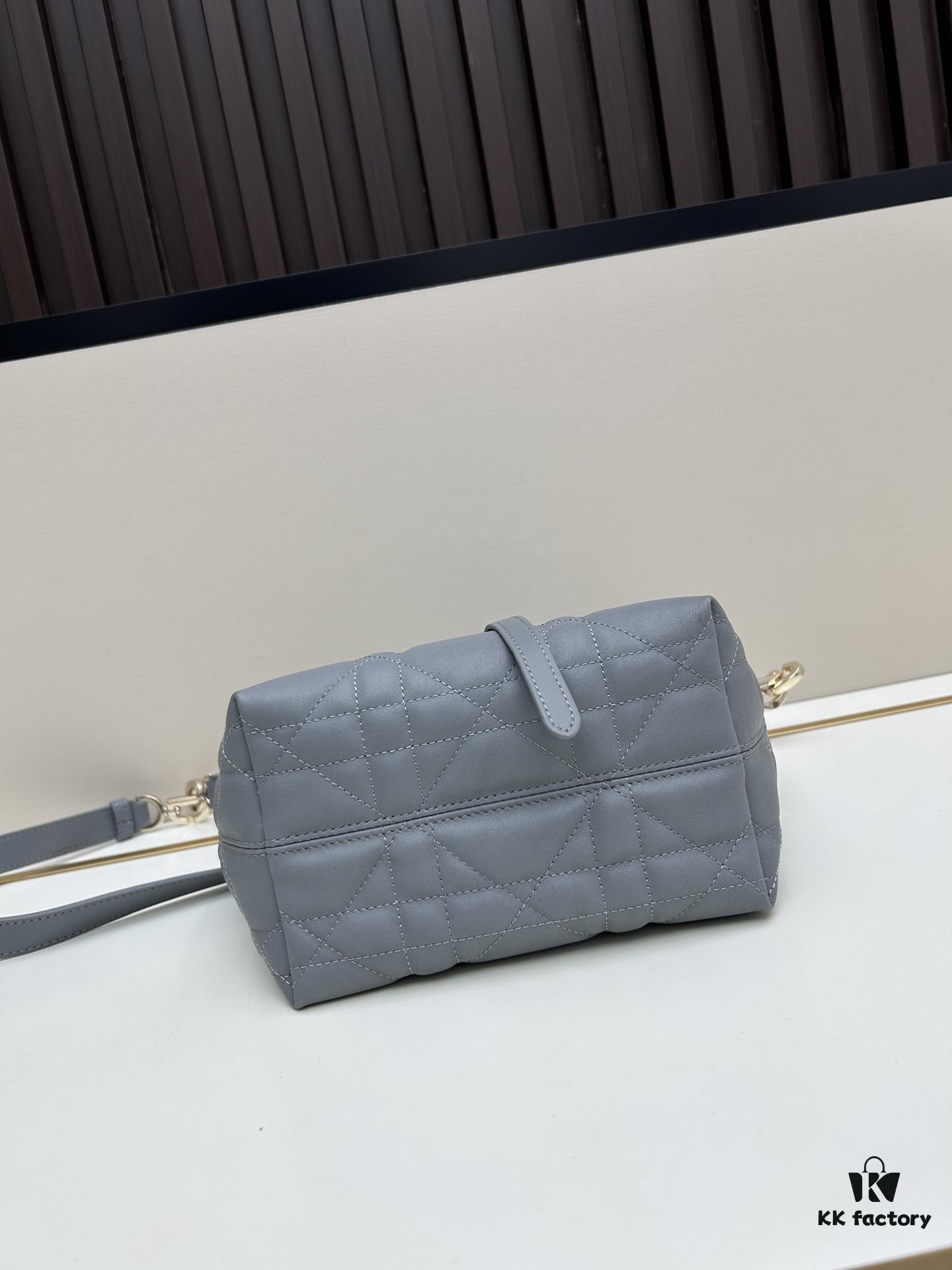 Medium and Small Dior Toujours Vertical Leather Handbag in Raspberry Beige with Cannage Stitching