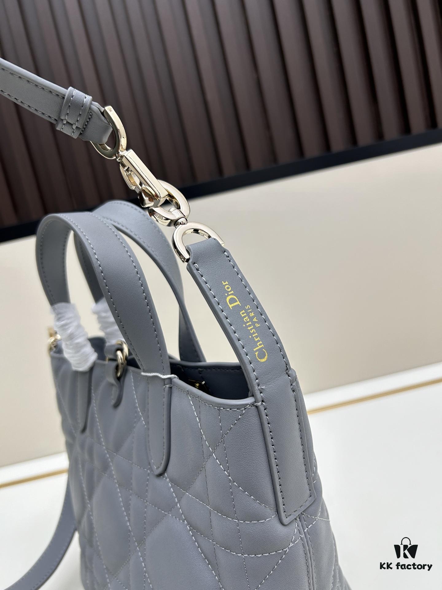 Medium and Small Dior Toujours Vertical Leather Handbag in Raspberry Beige with Cannage Stitching