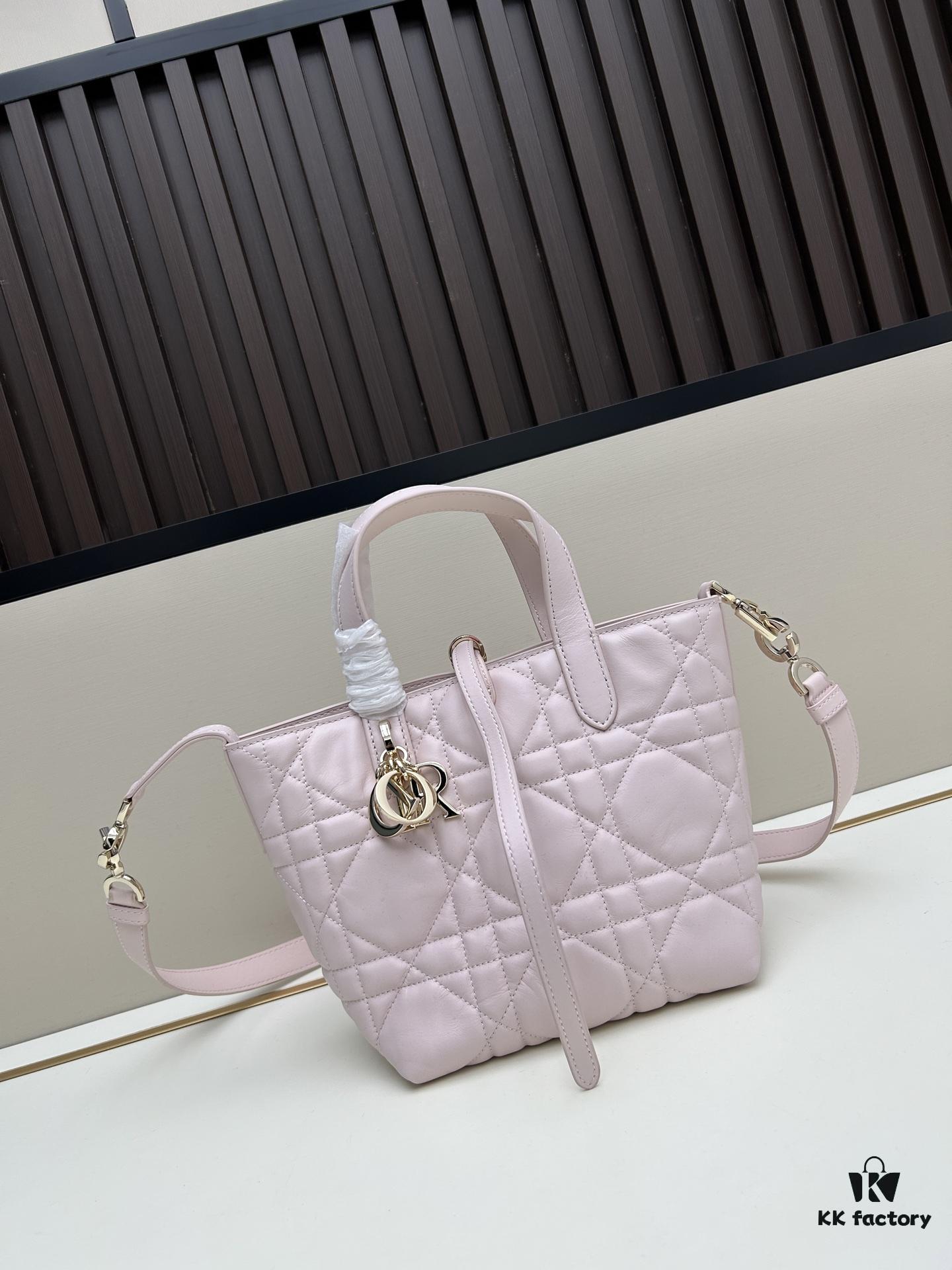 Dior Toujours Vertical Handbag in First-Layer Calfskin with Large Quilting