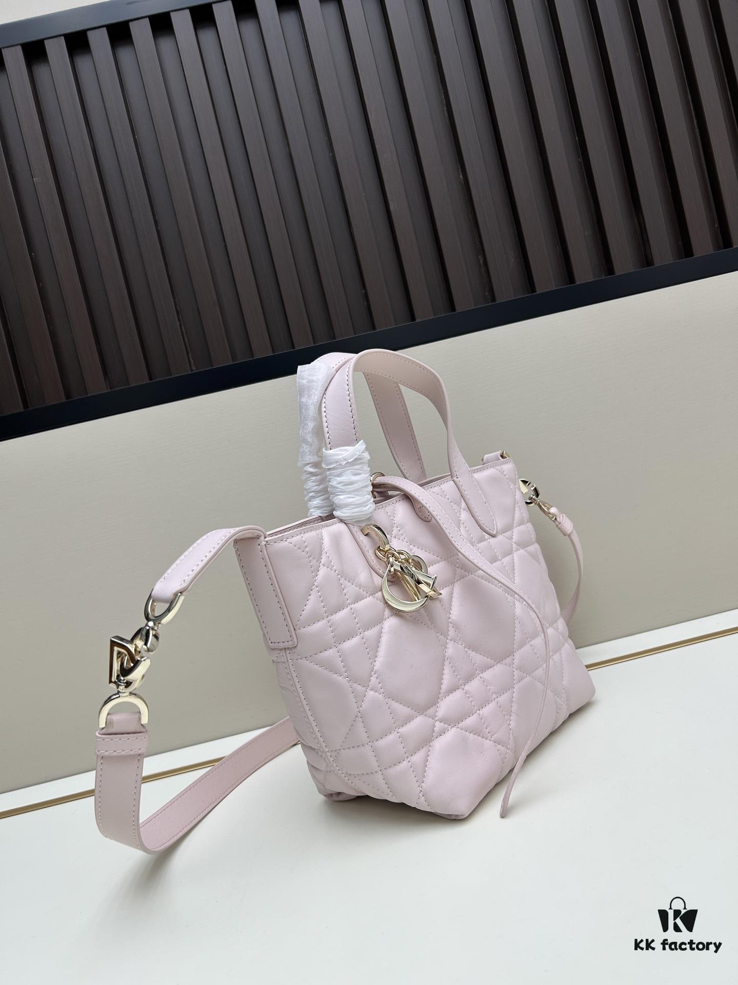 Dior Toujours Vertical Handbag in First-Layer Calfskin with Large Quilting
