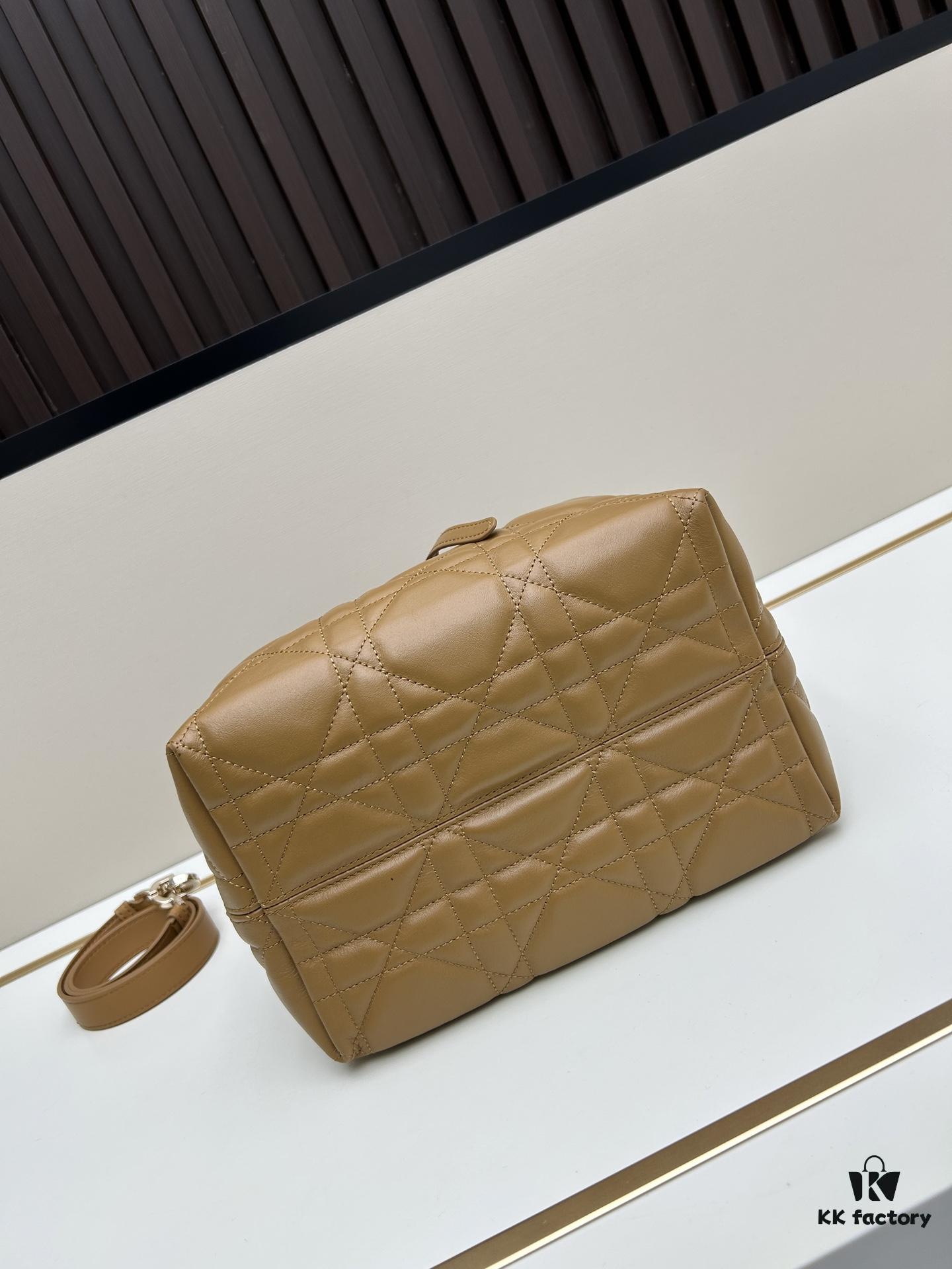 Medium and Small Dior Toujours Vertical Handbag in First-Layer Calfskin with Large Cannage Stitching